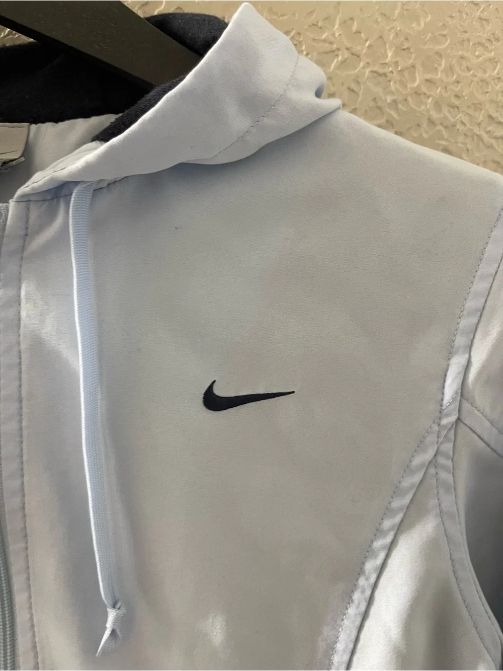 Nike Women’s Light Blue‎ Hooded Zip Jacket with Black Accents Small